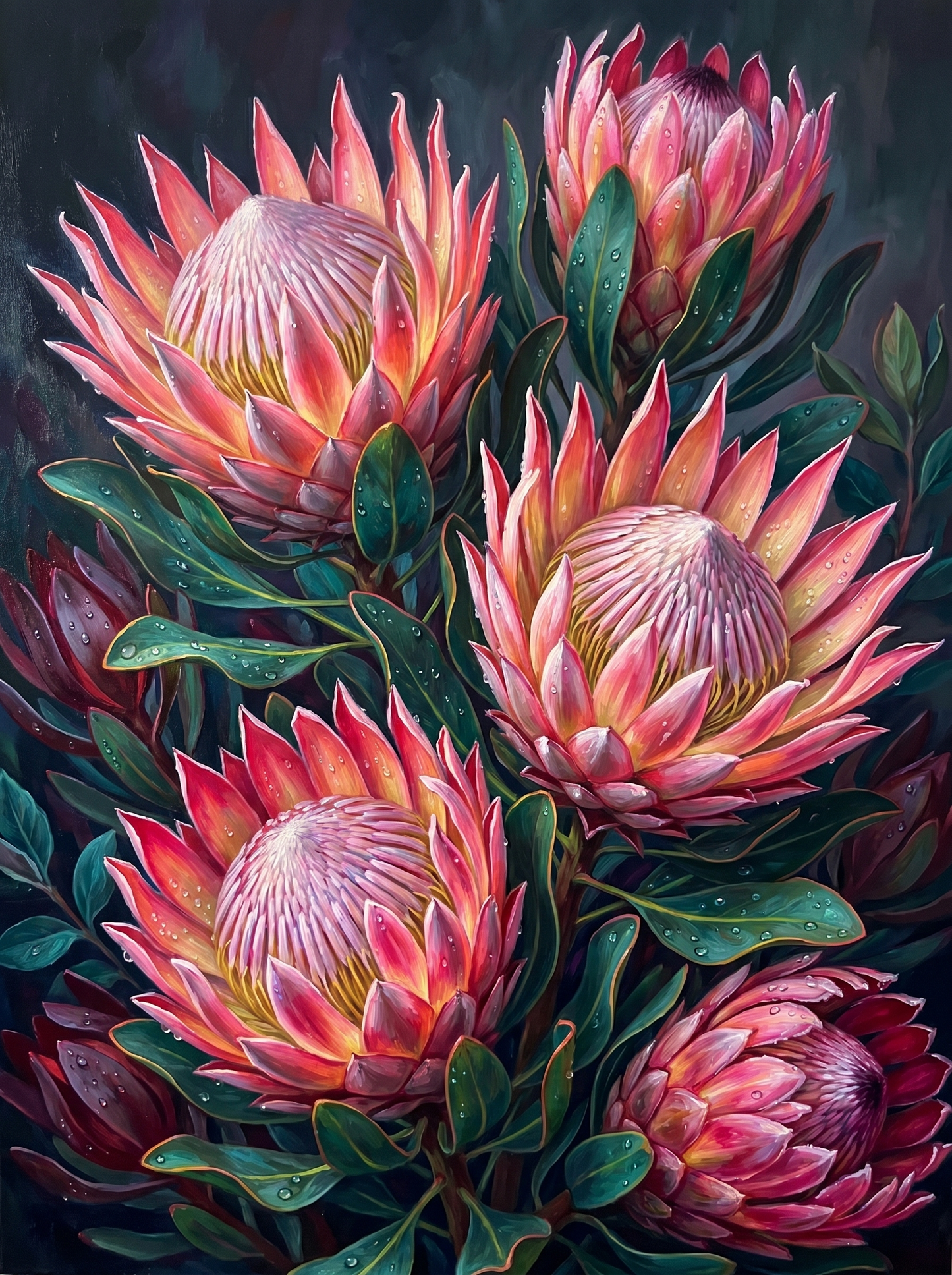 King Protea Dark (Diamond Painting)