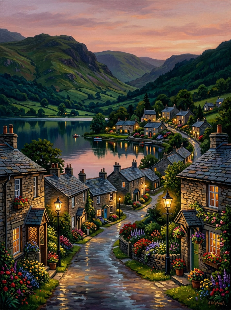 Lake District Village Spring Clean (150 Color Diamond Painting)