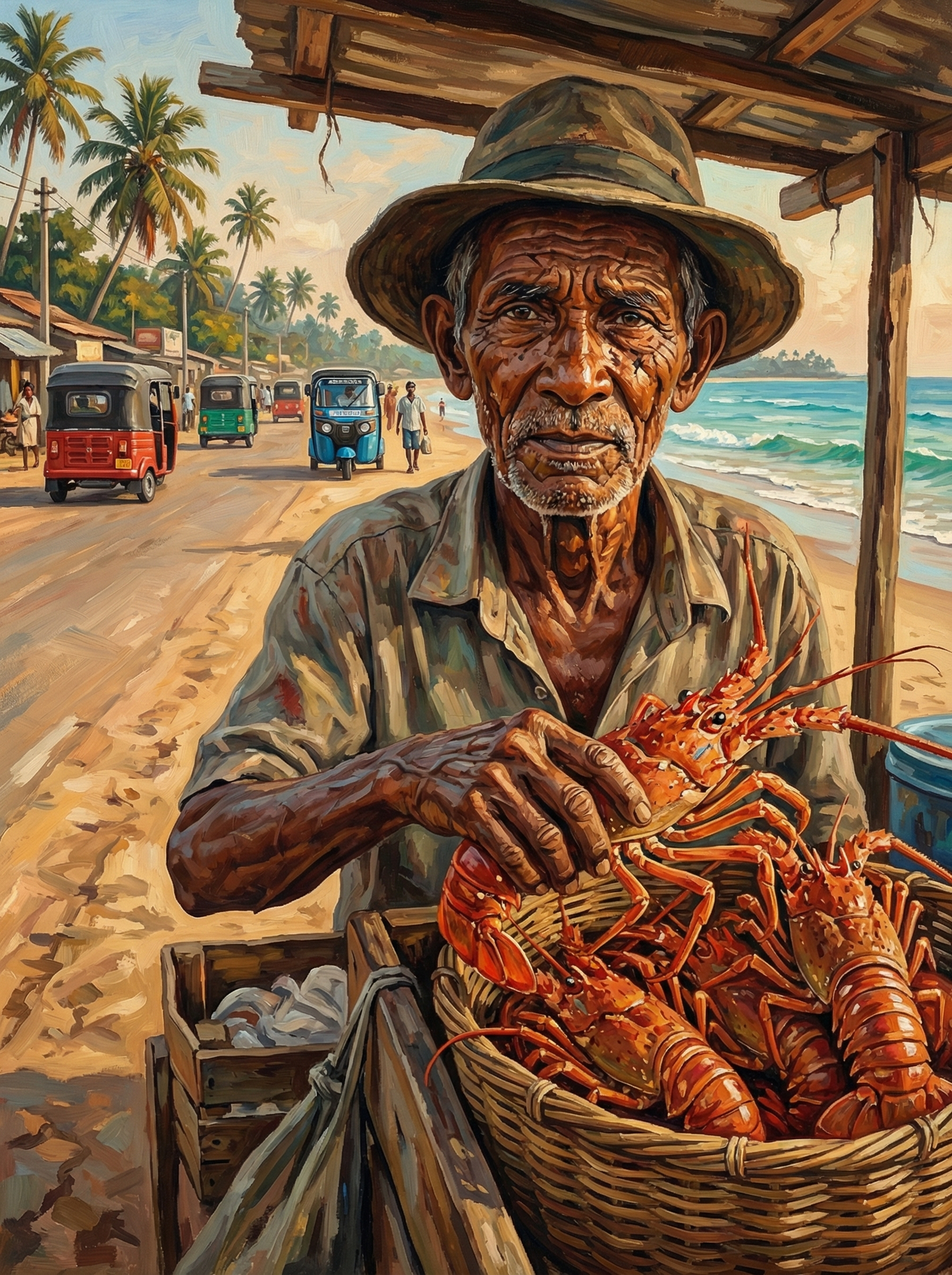 Lobster Catch at Shore (Diamond Painting) Diamond Painting kit