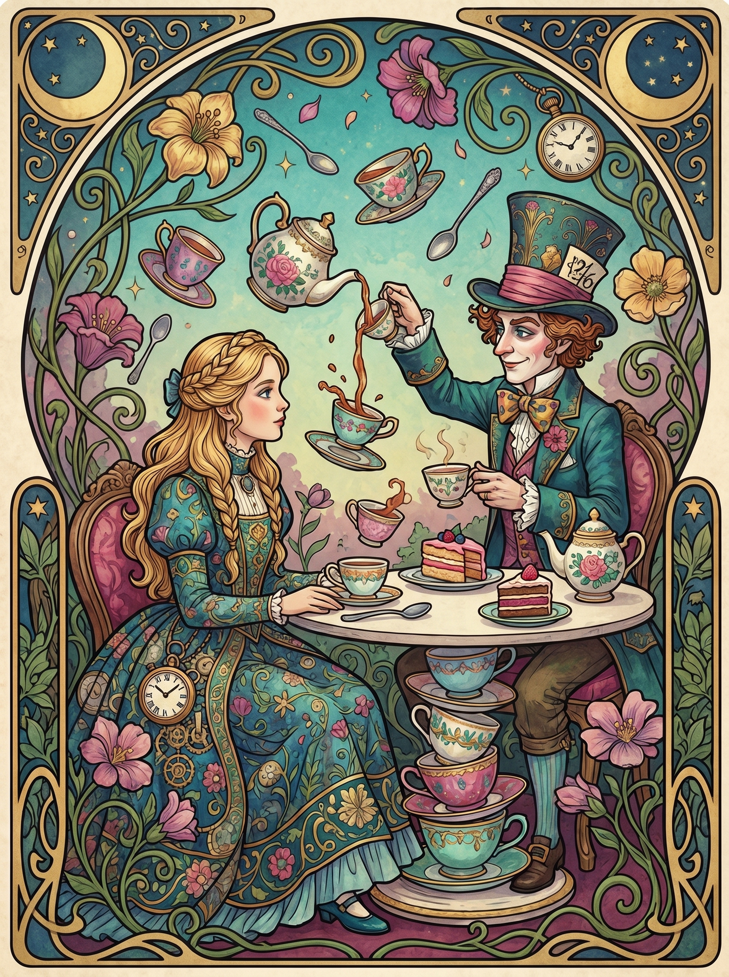 Mad Hatter Tea Party (150 Color Diamond Painting)