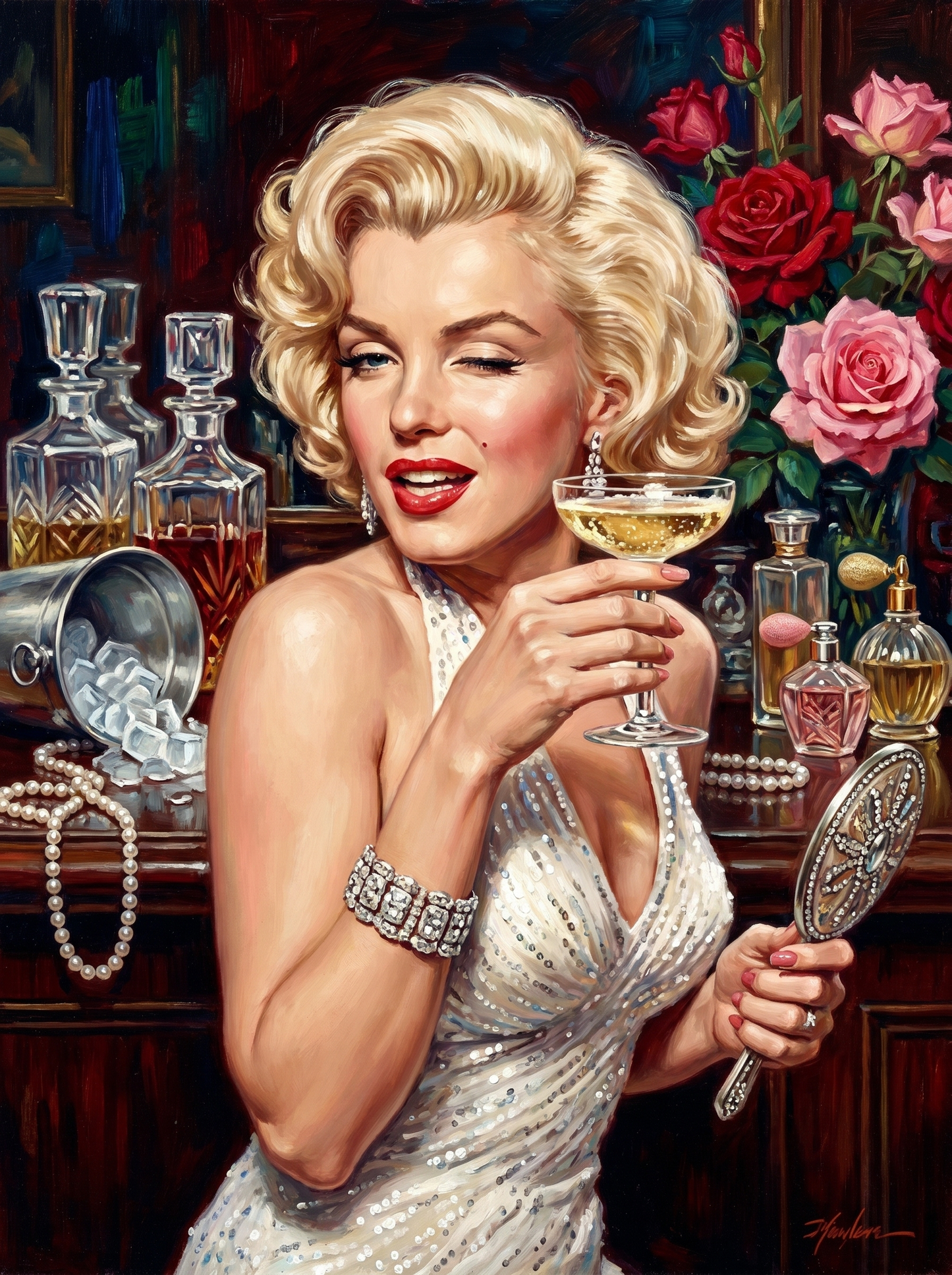 Marilyn Champagne Roses Glamour (150 Color Diamond Painting)
