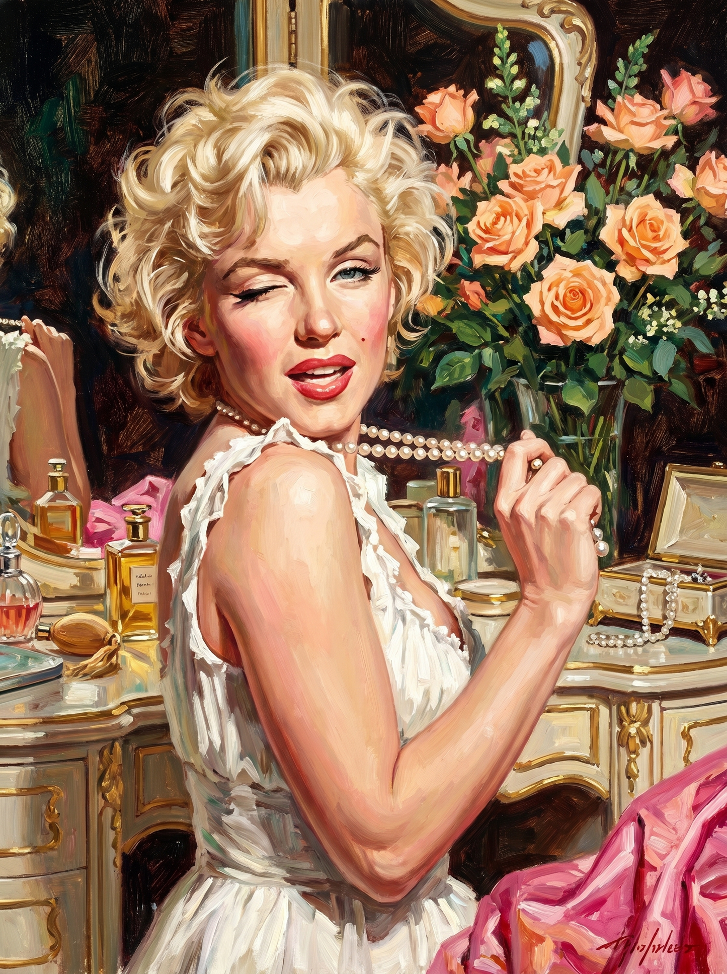 Marilyn Pearls Perfume Wink (150 Color Diamond Painting)