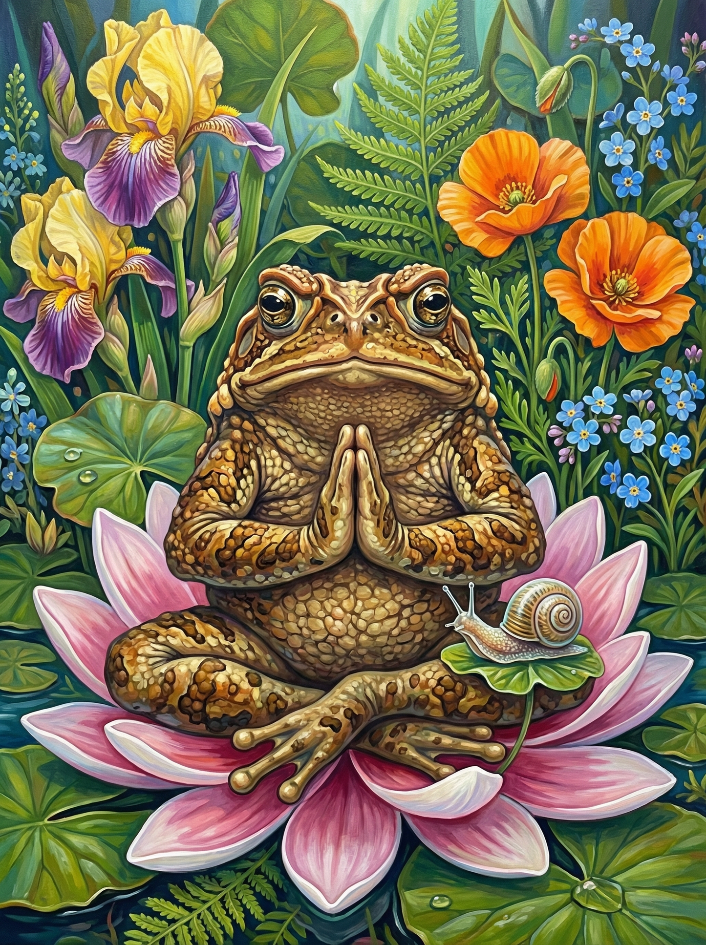 Meditation Toad Lotus (Diamond Painting) Diamond Painting kit