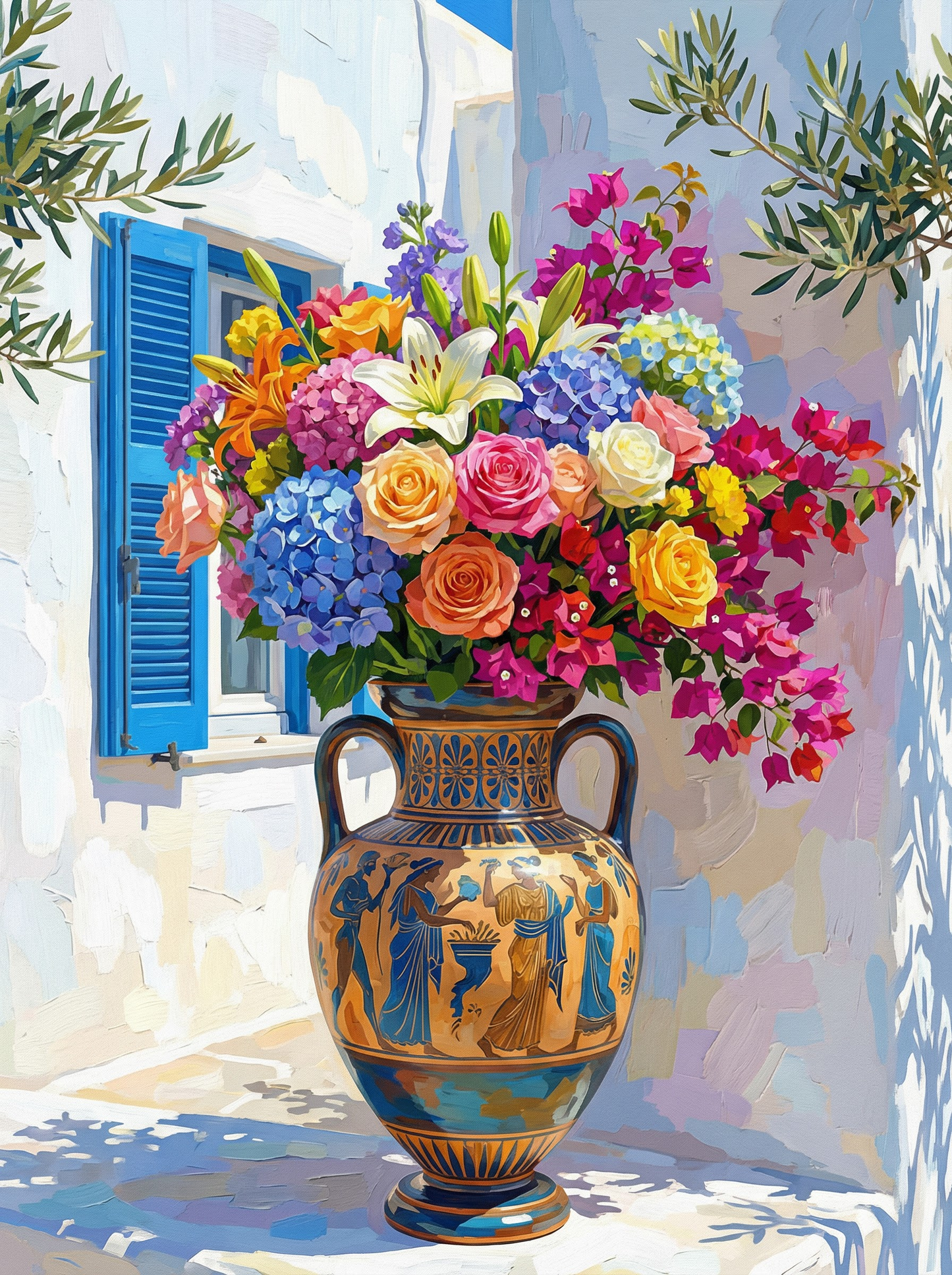 Mediterranean Blue Vase (Diamond Painting) Diamond Painting kit
