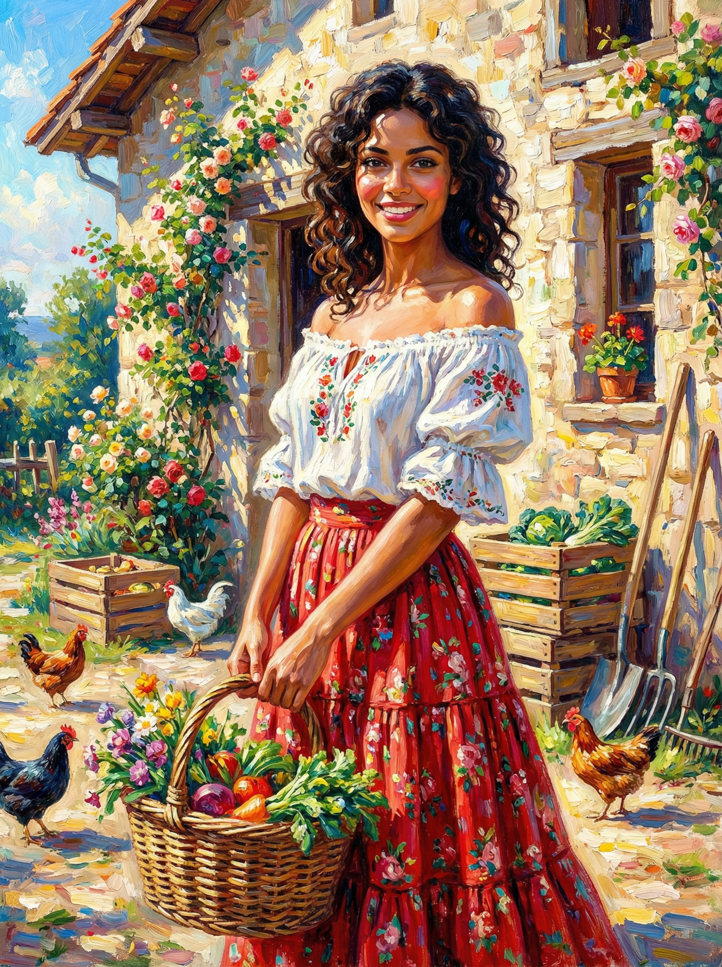 Sunlit Cottage Harvest (Diamond Painting) Diamond Painting kit