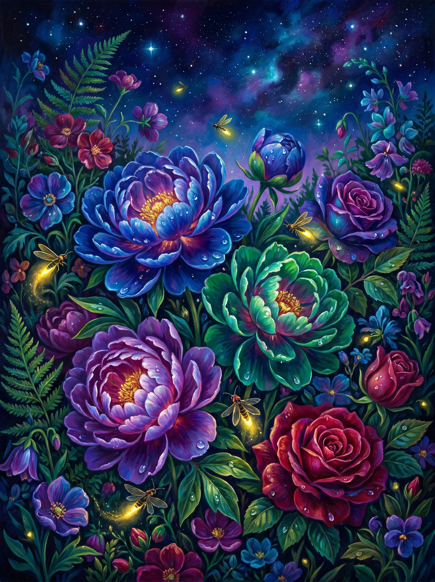 Midnight Jewel Garden (Diamond Painting)