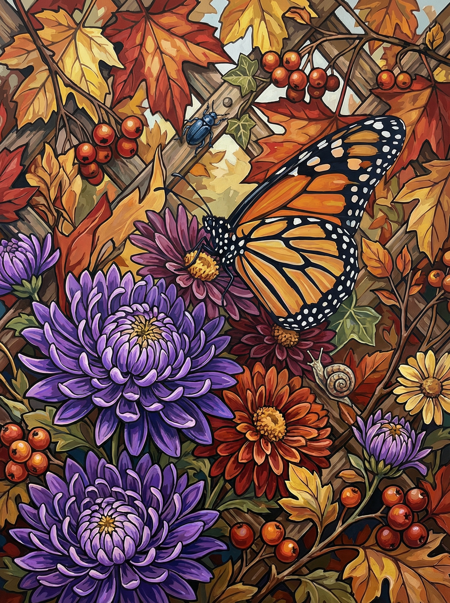 Monarch Butterfly Blooms (Diamond Painting) Diamond Painting kit