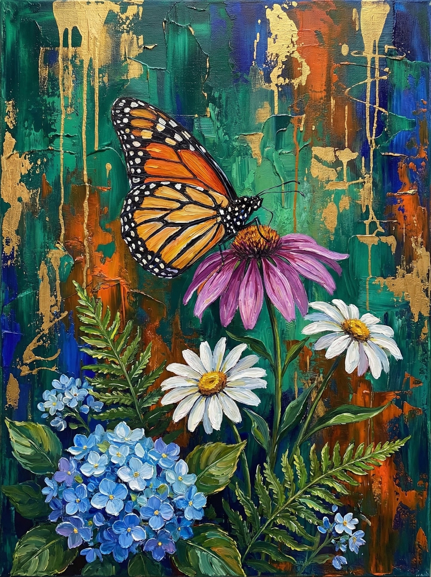 Monarch Butterfly Daisy Garden (Diamond Painting) Diamond Painting kit