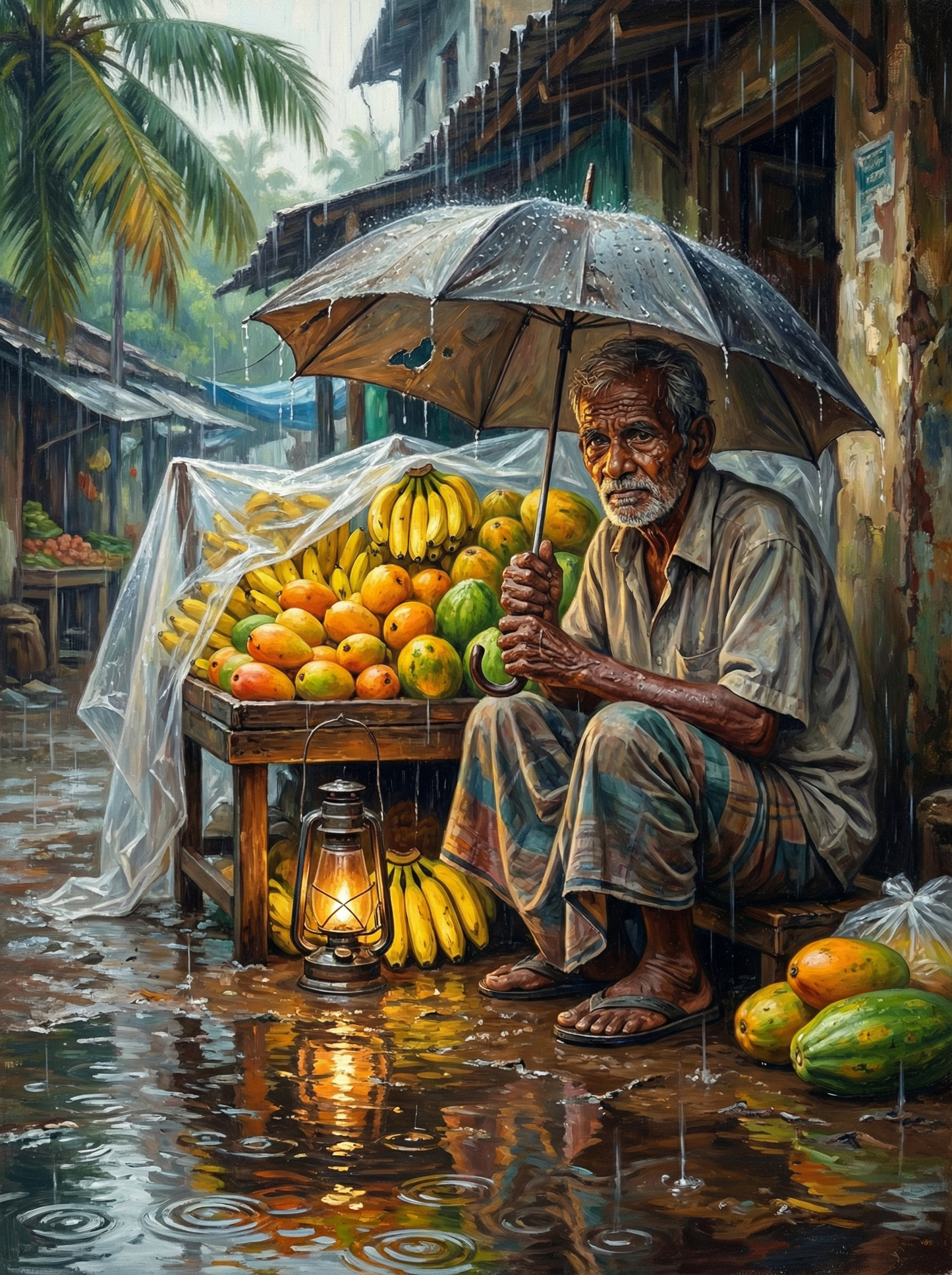 Monsoon Market Day (Diamond Painting) Diamond Painting kit