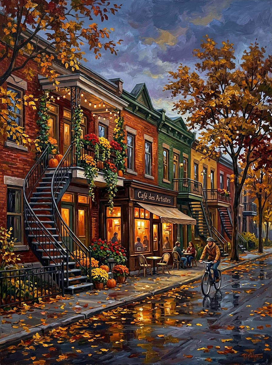 Montreal Plateau Balconies (150 Color Diamond Painting)