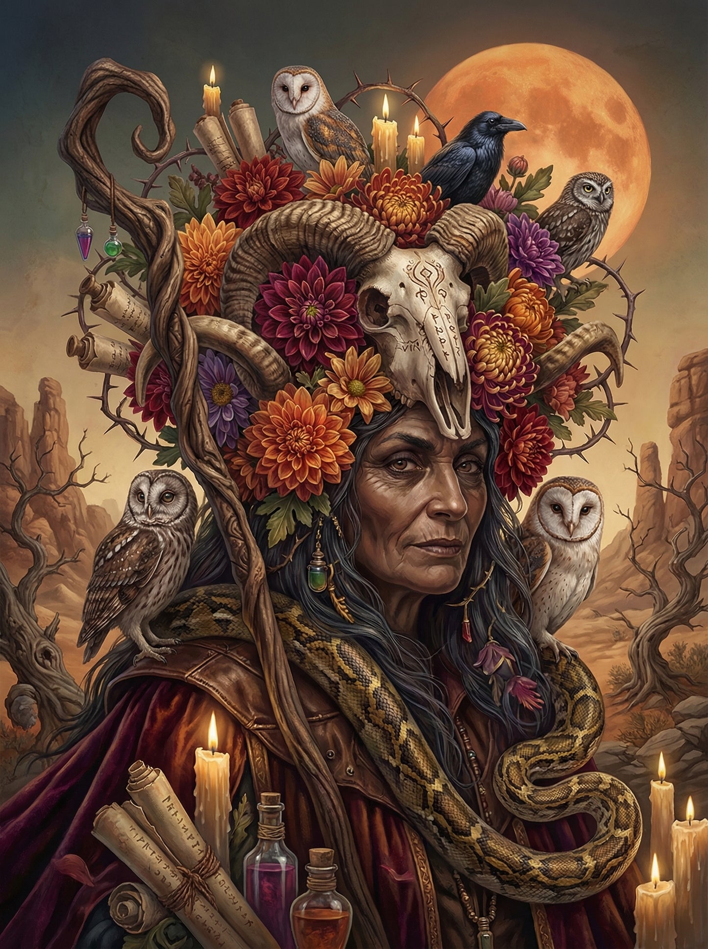 Mystical Witch Florals (Diamond Painting) Diamond Painting kit