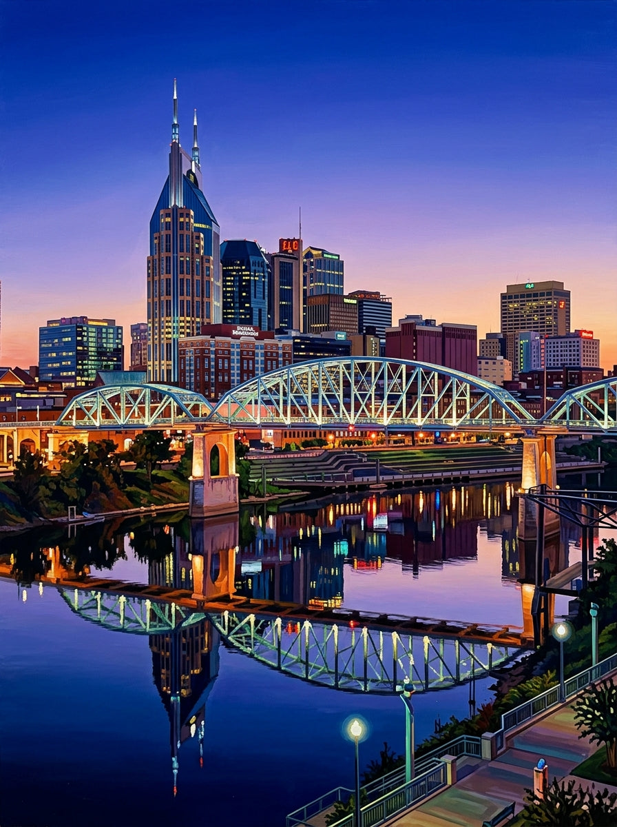 Nashville River Dusk Documentary (150 Color Diamond Painting)