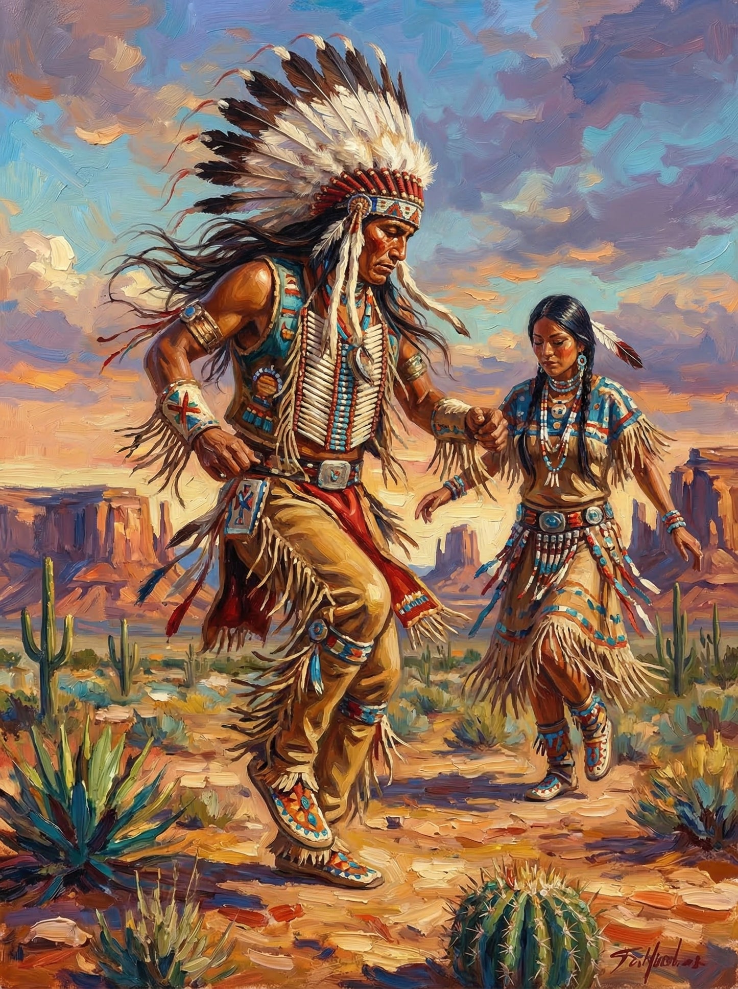 Native American Chief Headdress (100 Color Diamond Painting) Diamond Painting kit