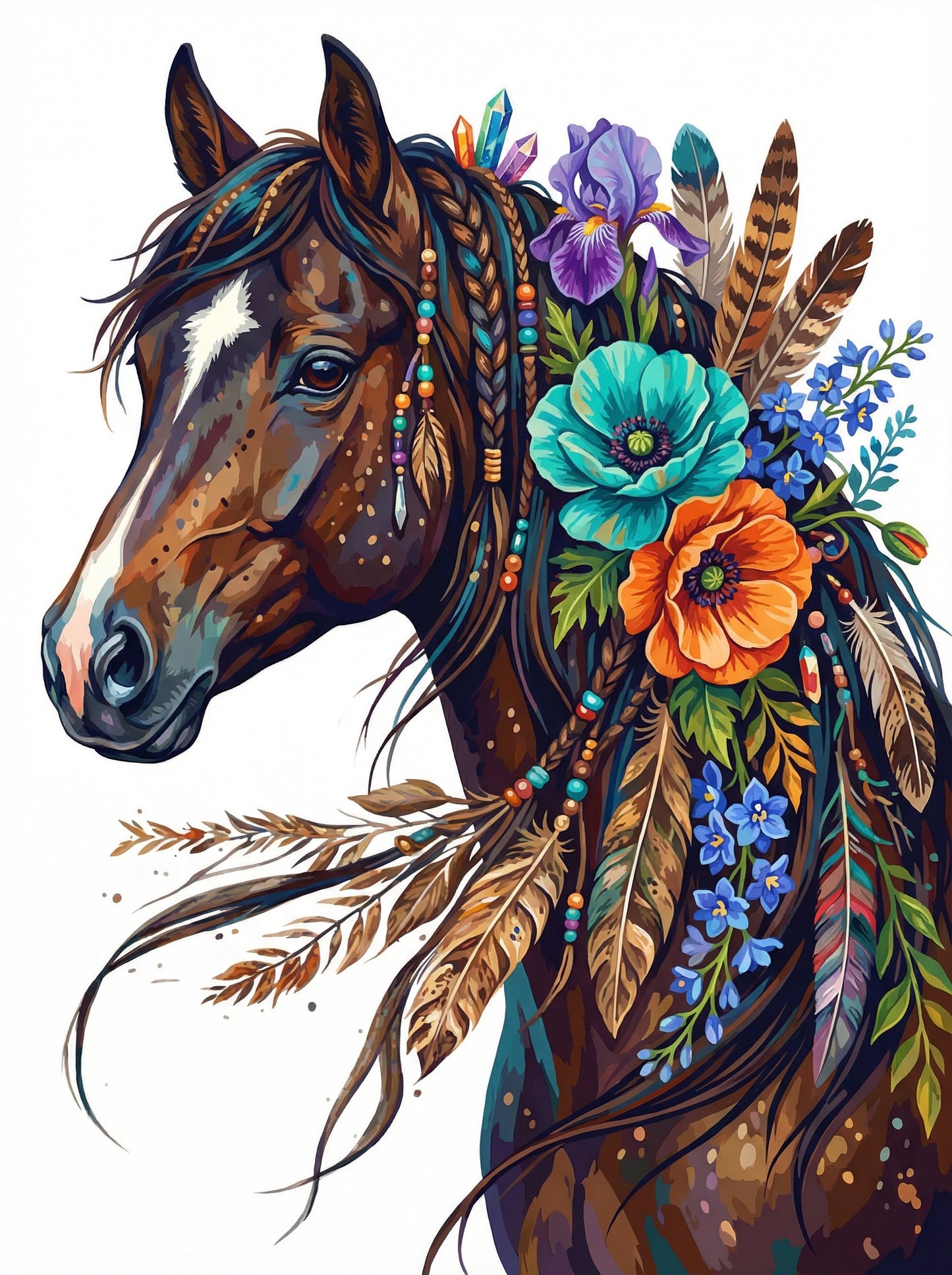 Native Horse Desert Spirit (Diamond Painting)