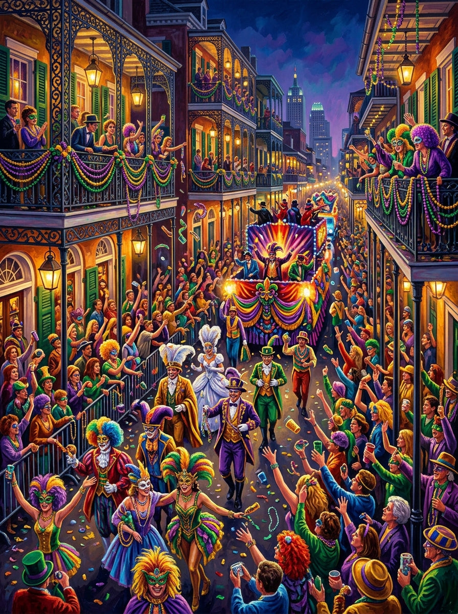 New Orleans Mardi Gras Documentary (150 Color Diamond Painting)