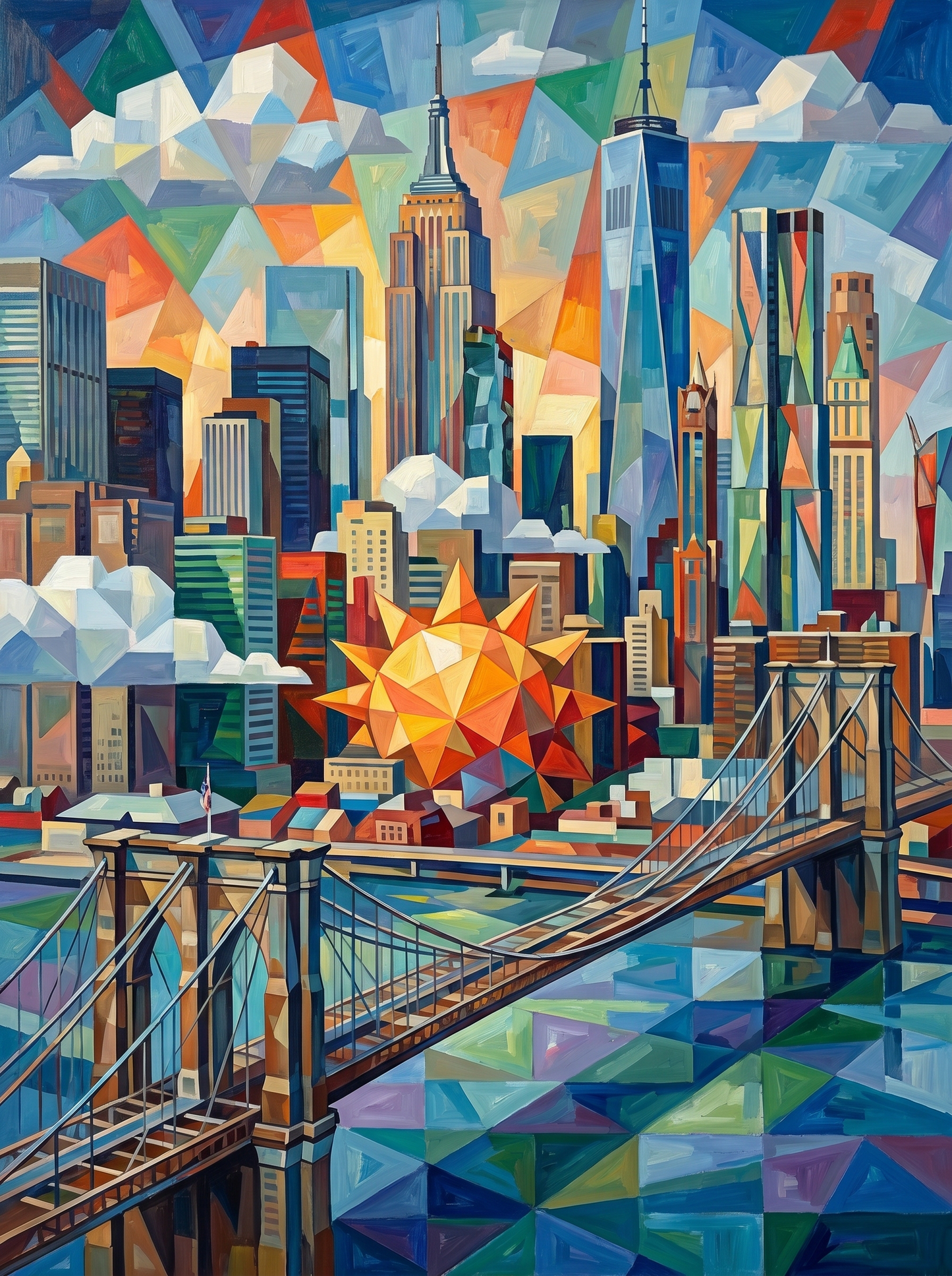 New York Skyline Abstract (150 Color Diamond Painting)
