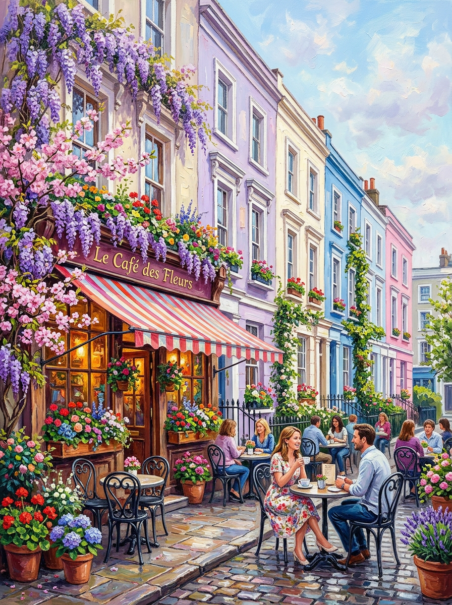 Notting Hill Wisteria Cafe (150 Color Diamond Painting)