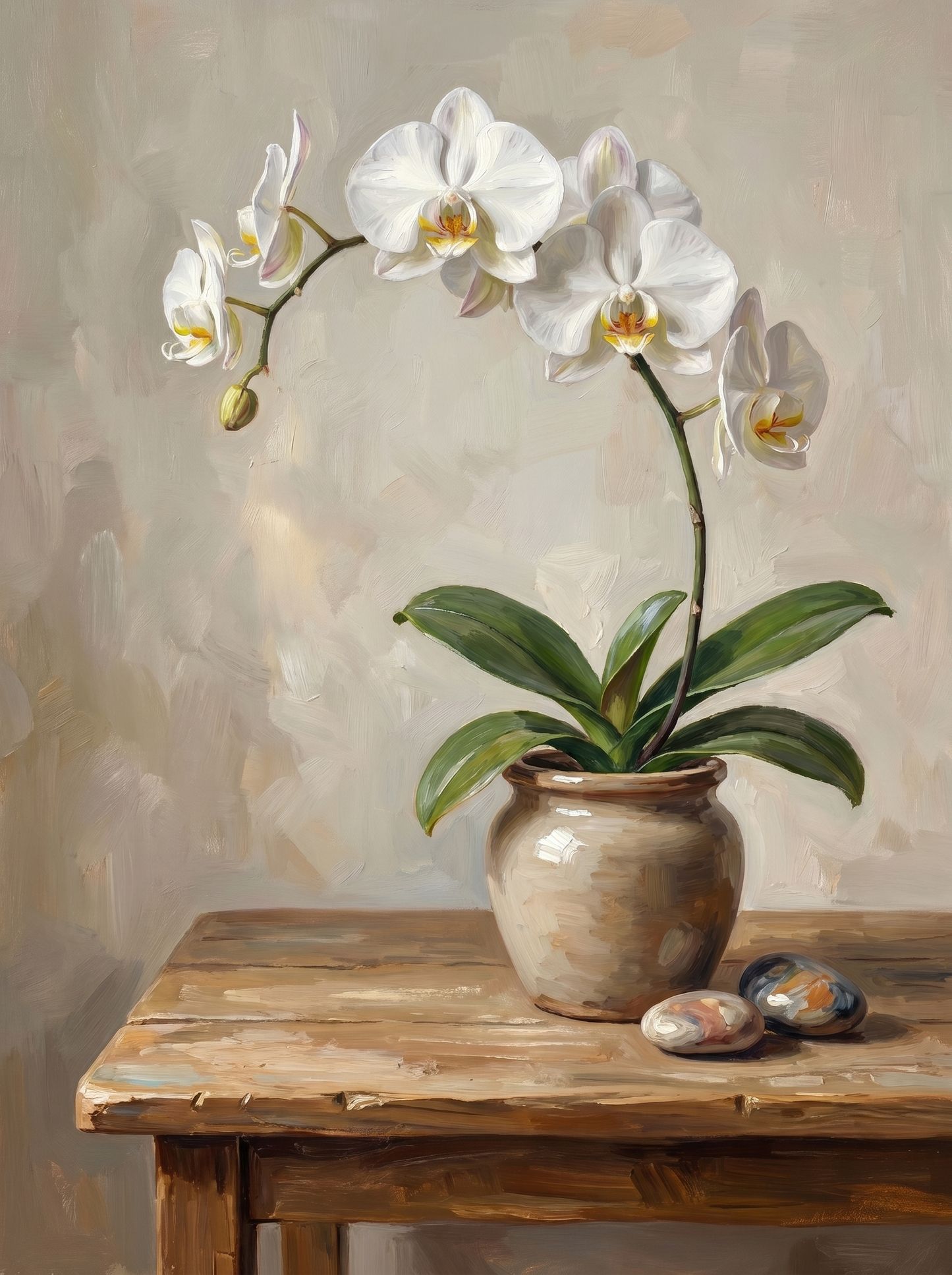 Orchid Ceramic Pot Minimal (Diamond Painting)