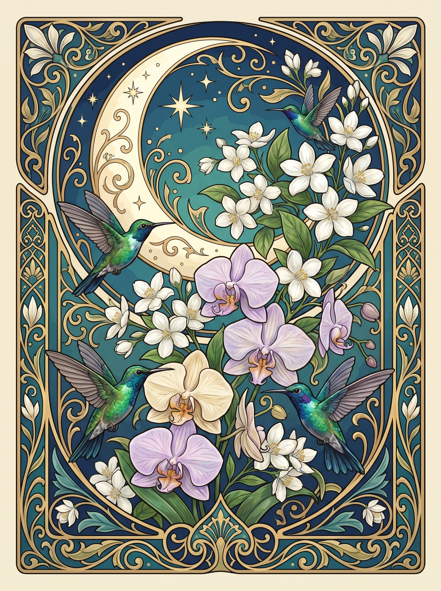 Orchid Hummingbird Moon Panel (80 Colors)