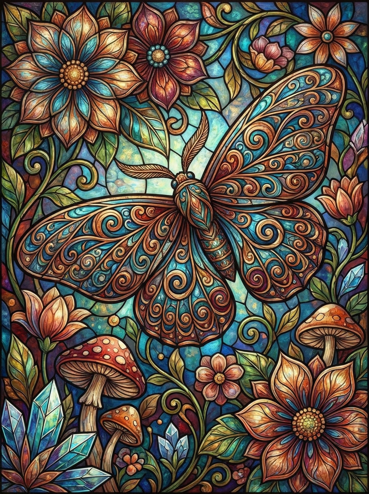 Ornate Garden Moth (100 Color Diamond Painting) Diamond Painting kit