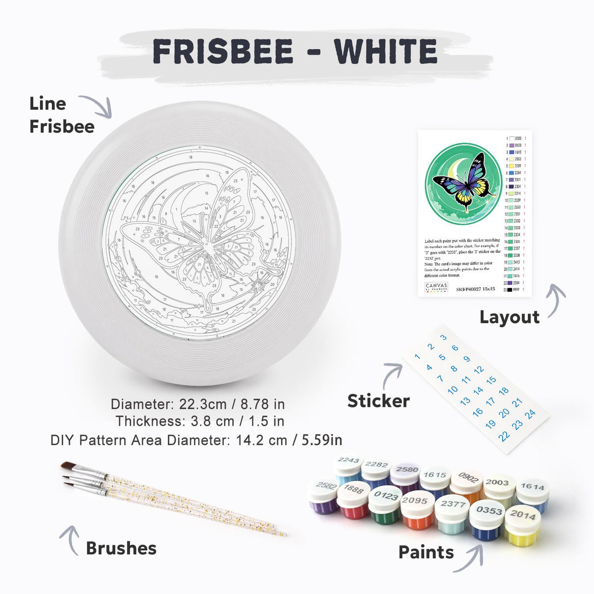 Moonlit Blue Butterfly (Paint by Numbers Flying Disc)