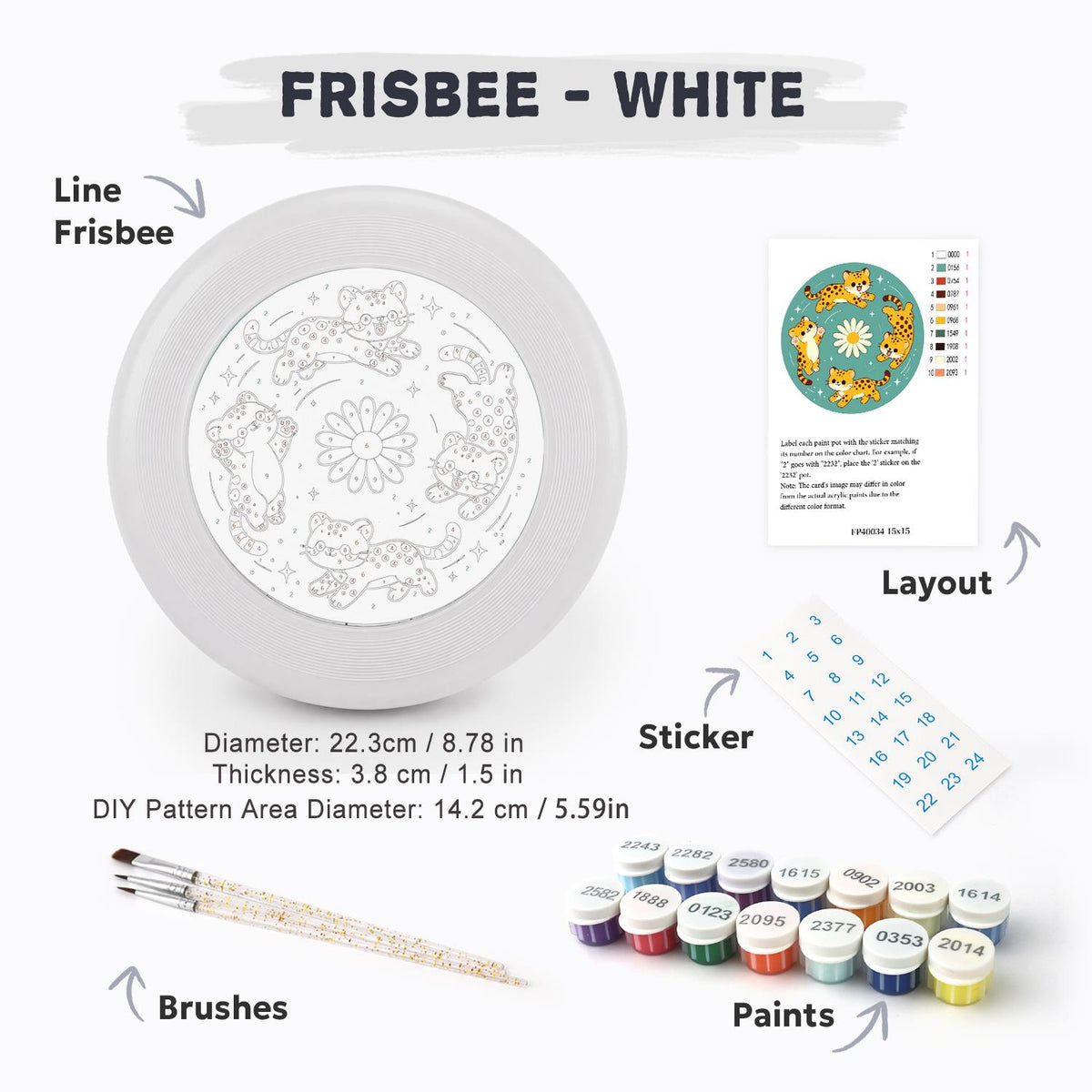 Tiger Daisy Circle (Paint by Numbers Flying Disc)