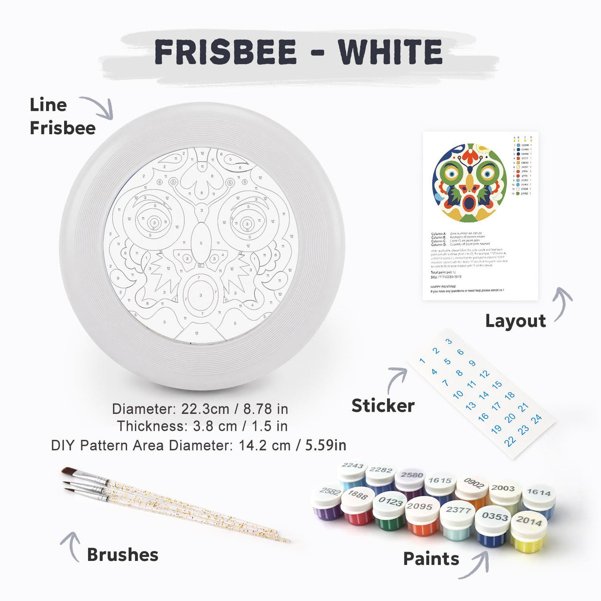 Decorative Floral Medallion (Paint by Numbers Flying Disc)