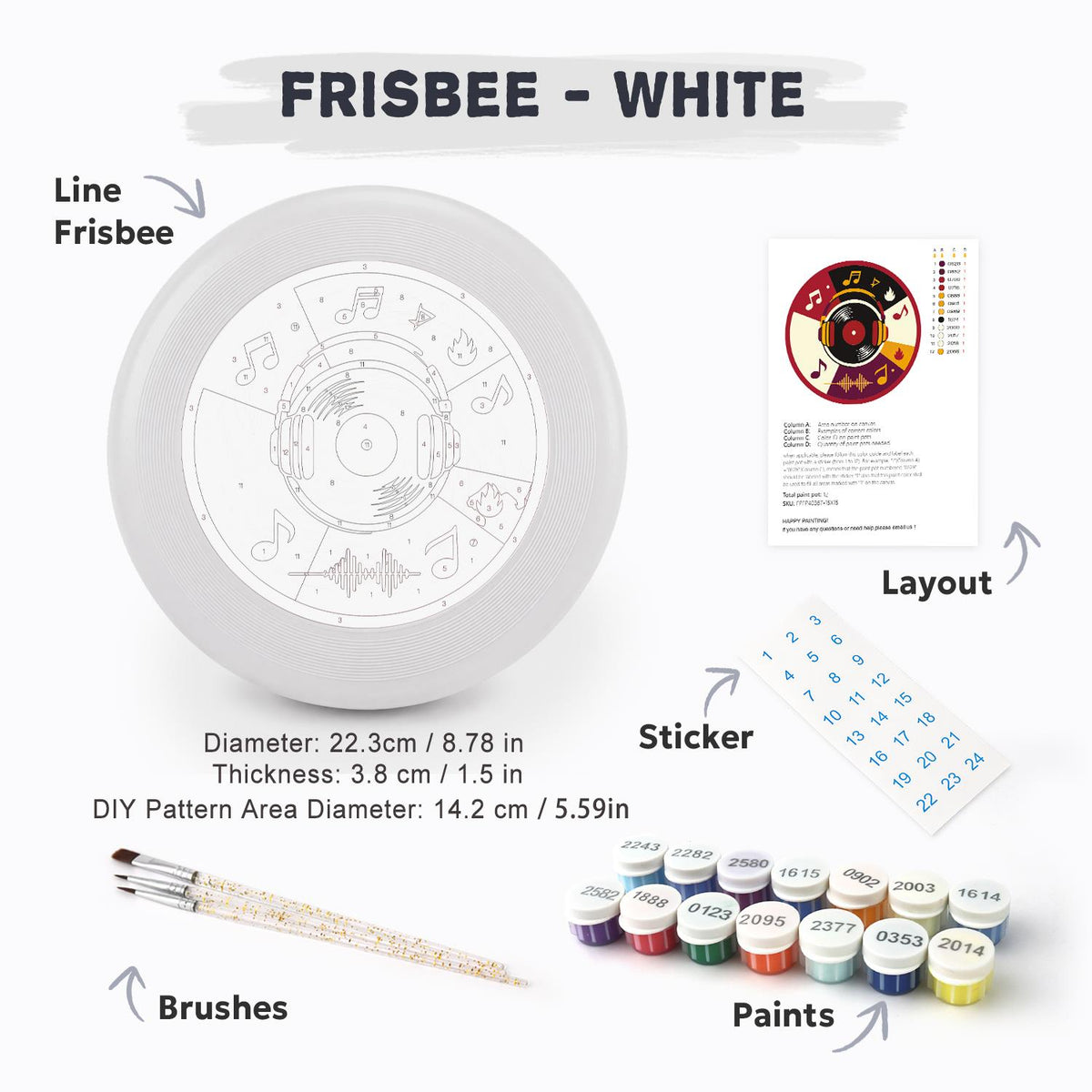 Vinyl Record and Music (Paint by Numbers Flying Disc)