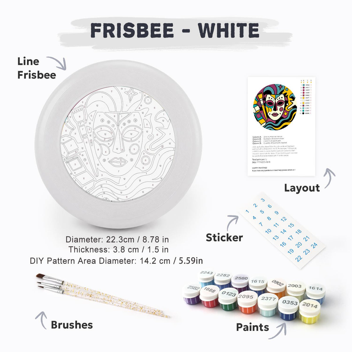 Colourful Mask (Paint by Numbers Flying Disc)