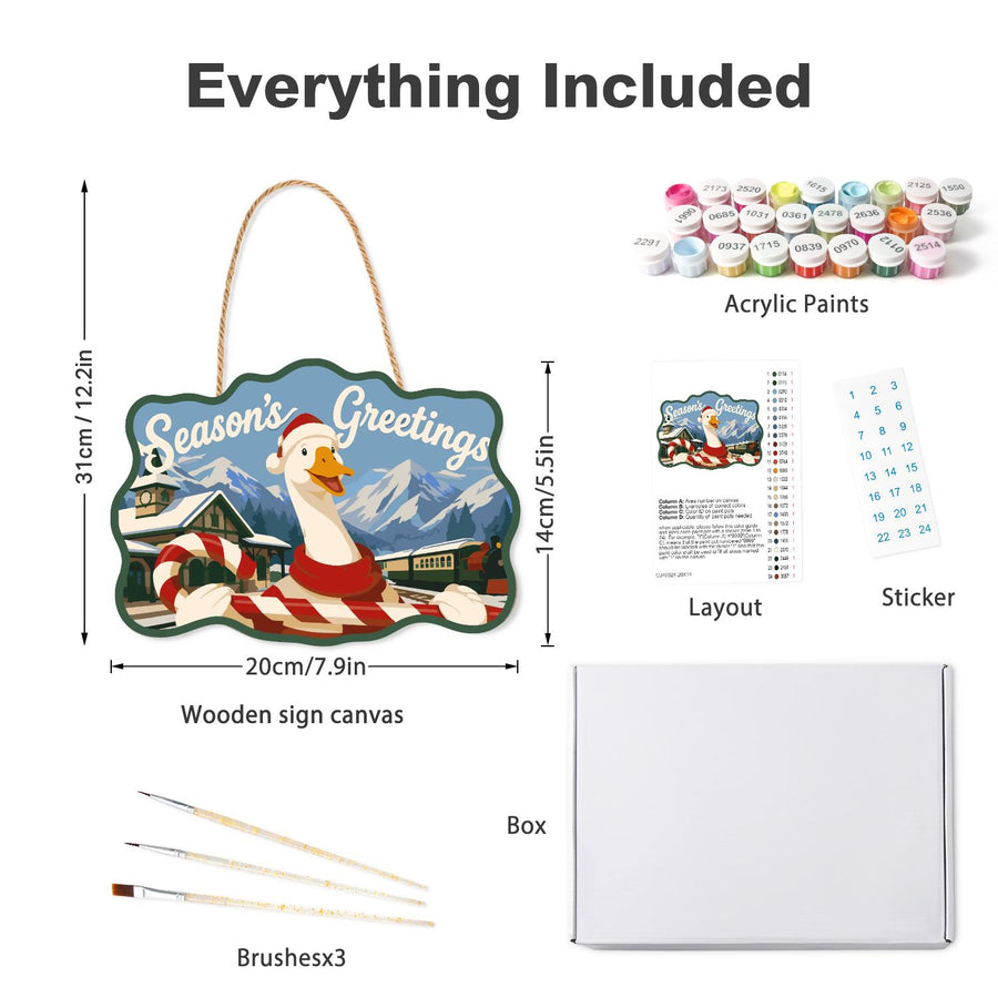 Hanging sign kit contents
