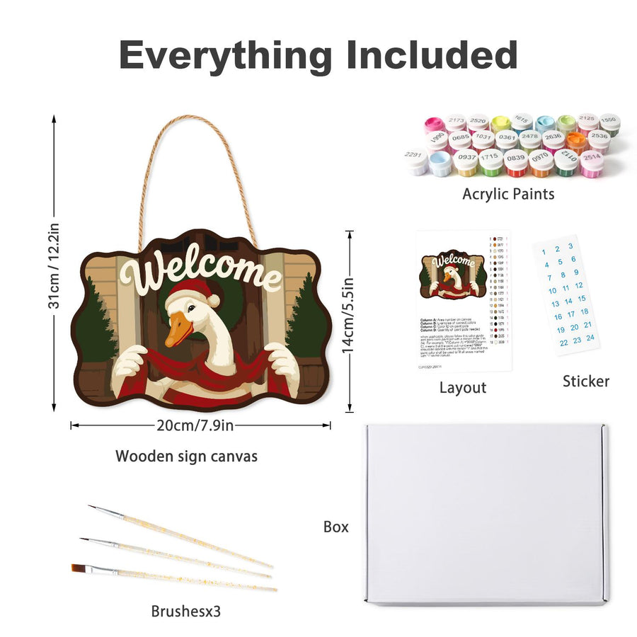 Hanging sign kit contents