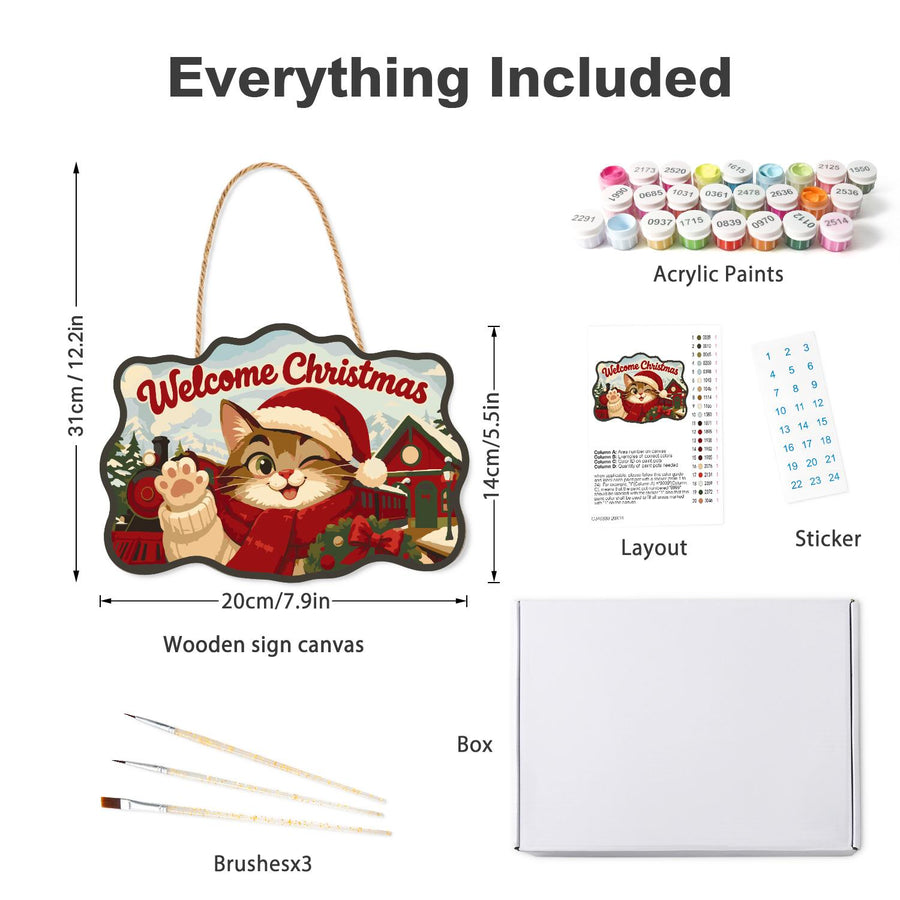 Hanging sign kit contents