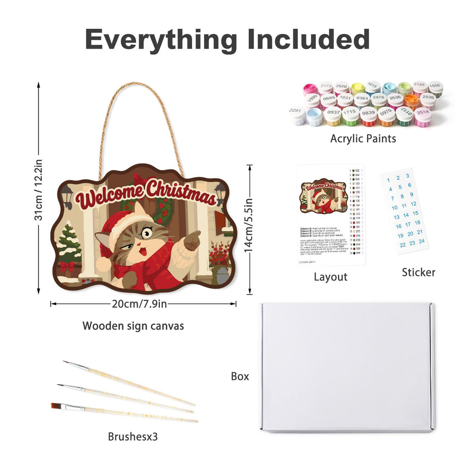 Hanging sign kit contents