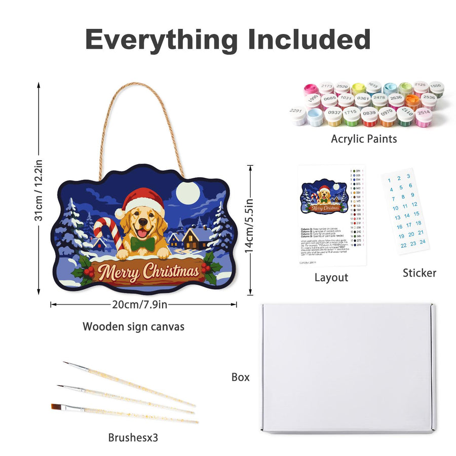 Hanging sign kit contents