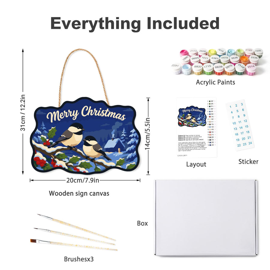 Hanging sign kit contents