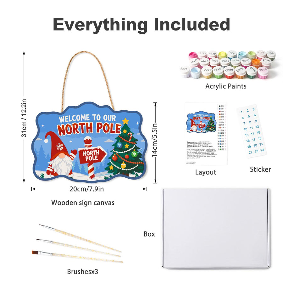 Hanging sign kit contents
