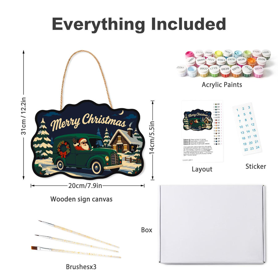 Hanging sign kit contents