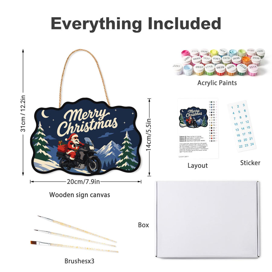 Hanging sign kit contents