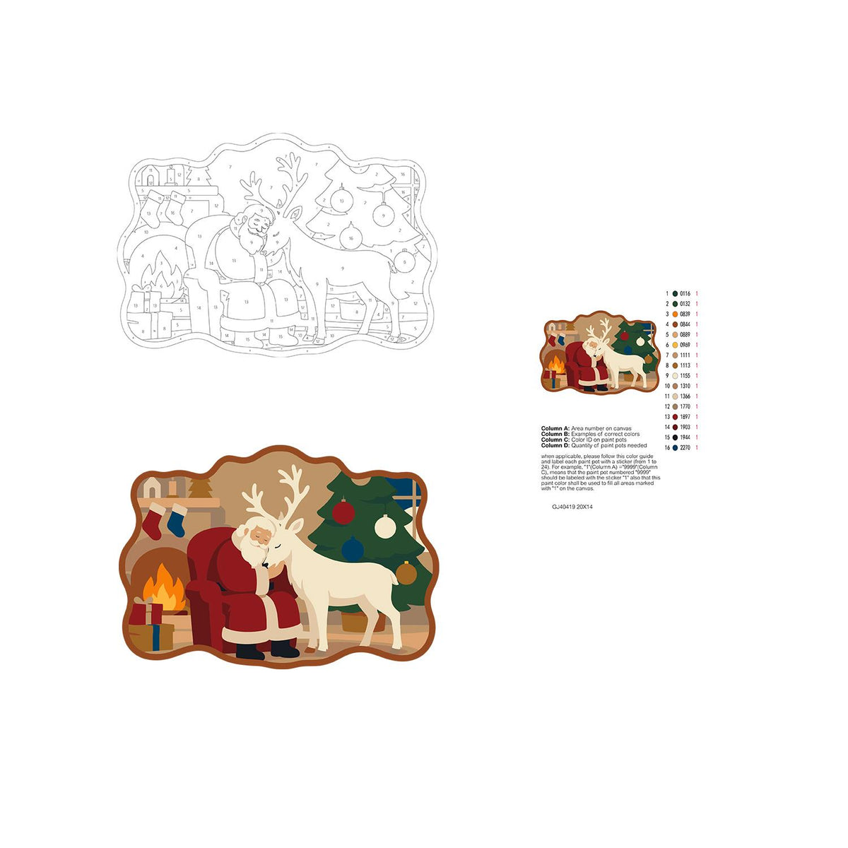 Hearthside Reindeer Cuddle paint by numbers hanging sign – image 19