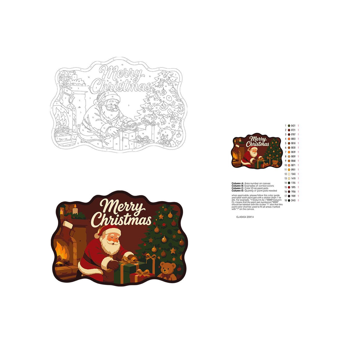 Crimson Room Santa Wrapping Gifts paint by numbers hanging sign – image 19