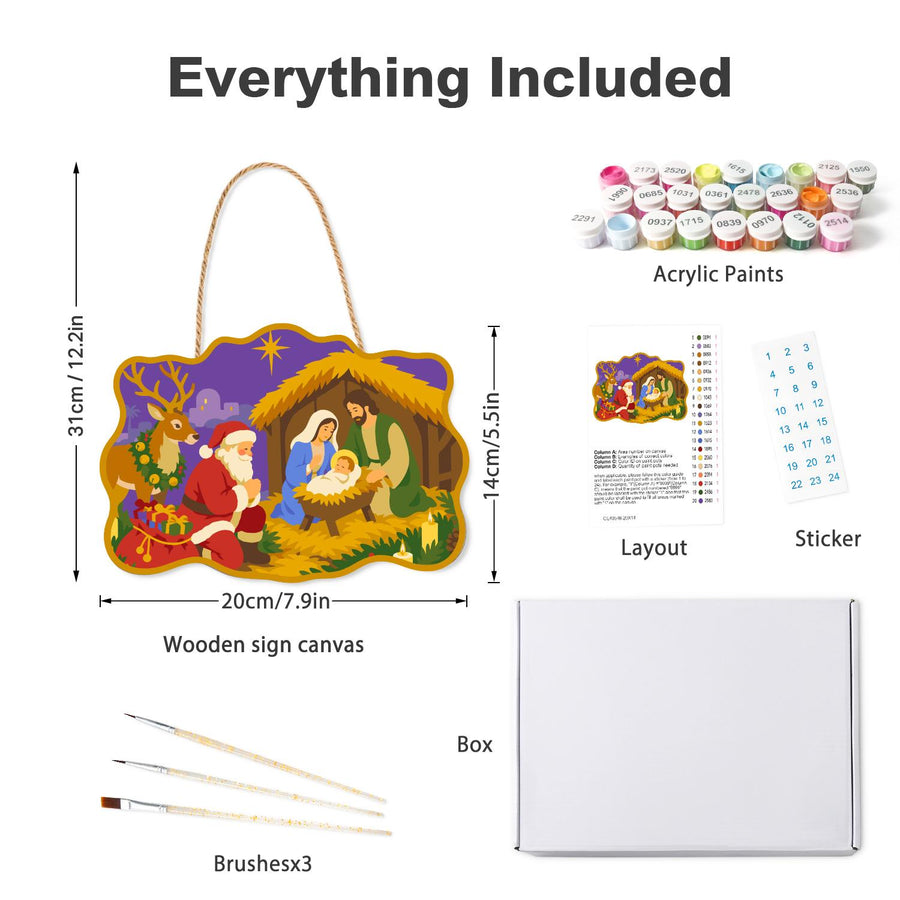 Hanging sign kit contents