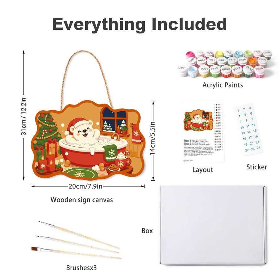 Hanging sign kit contents