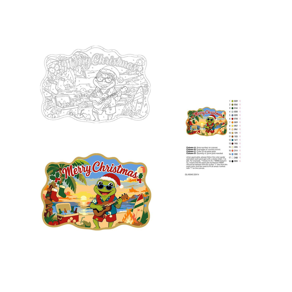 Bonfire Beach Frog Serenade paint by numbers hanging sign – image 19