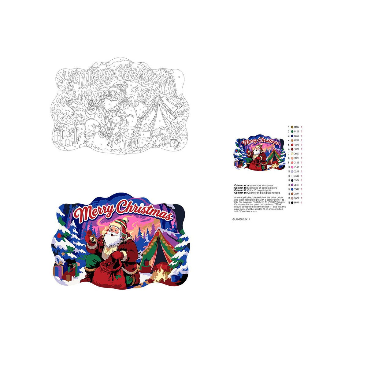 Campfire Santa Under Purple Skies paint by numbers hanging sign – image 19