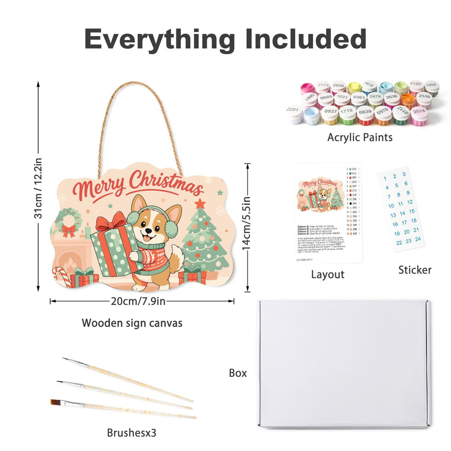 Hanging sign kit contents