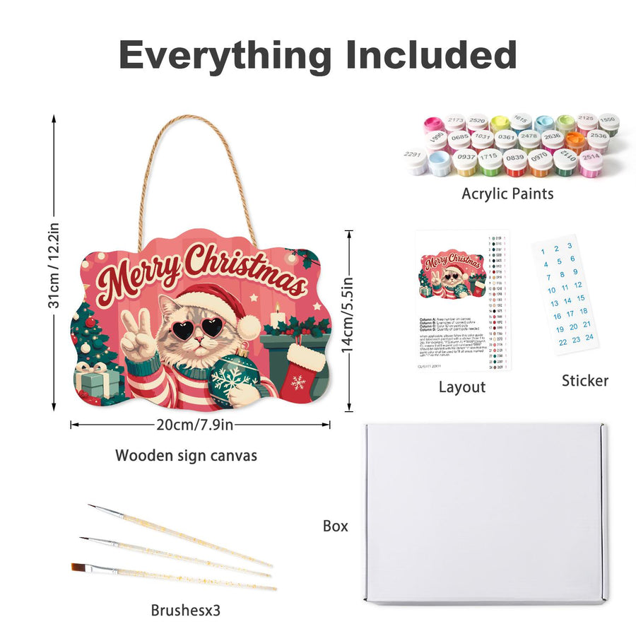 Hanging sign kit contents