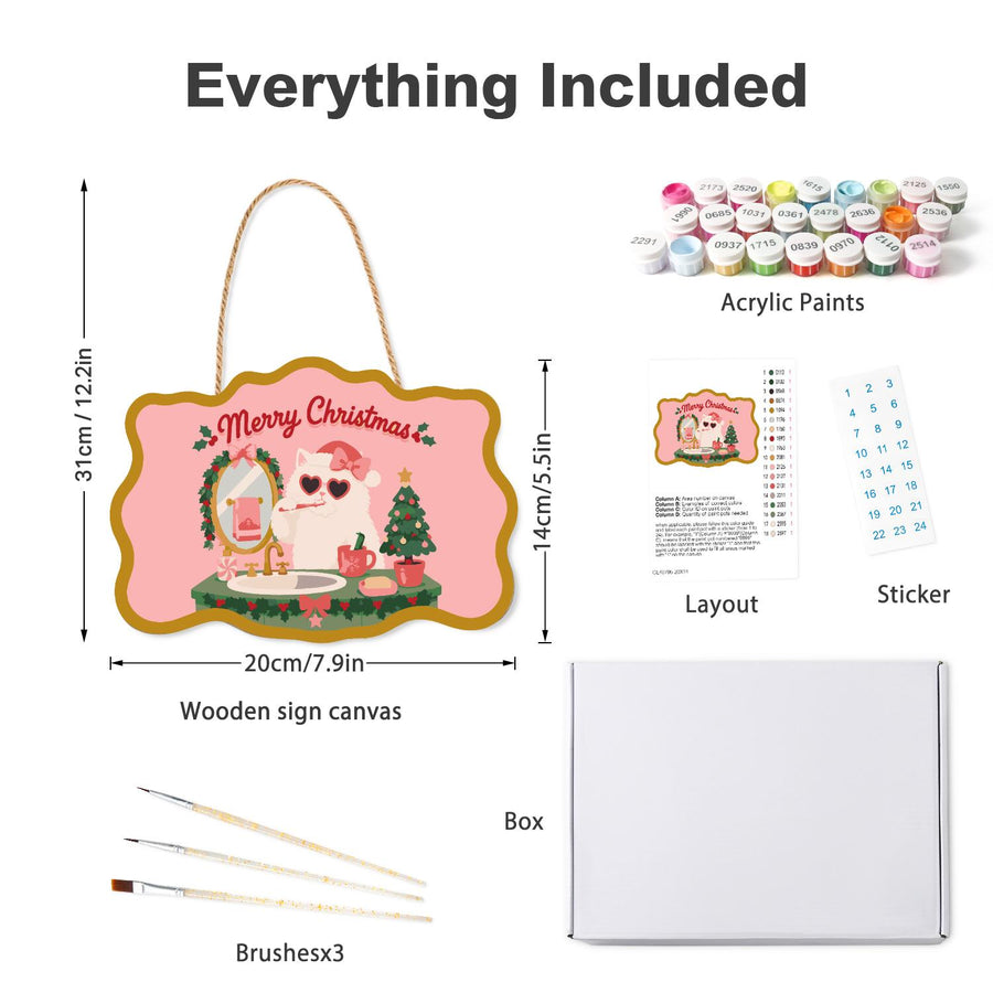 Hanging sign kit contents