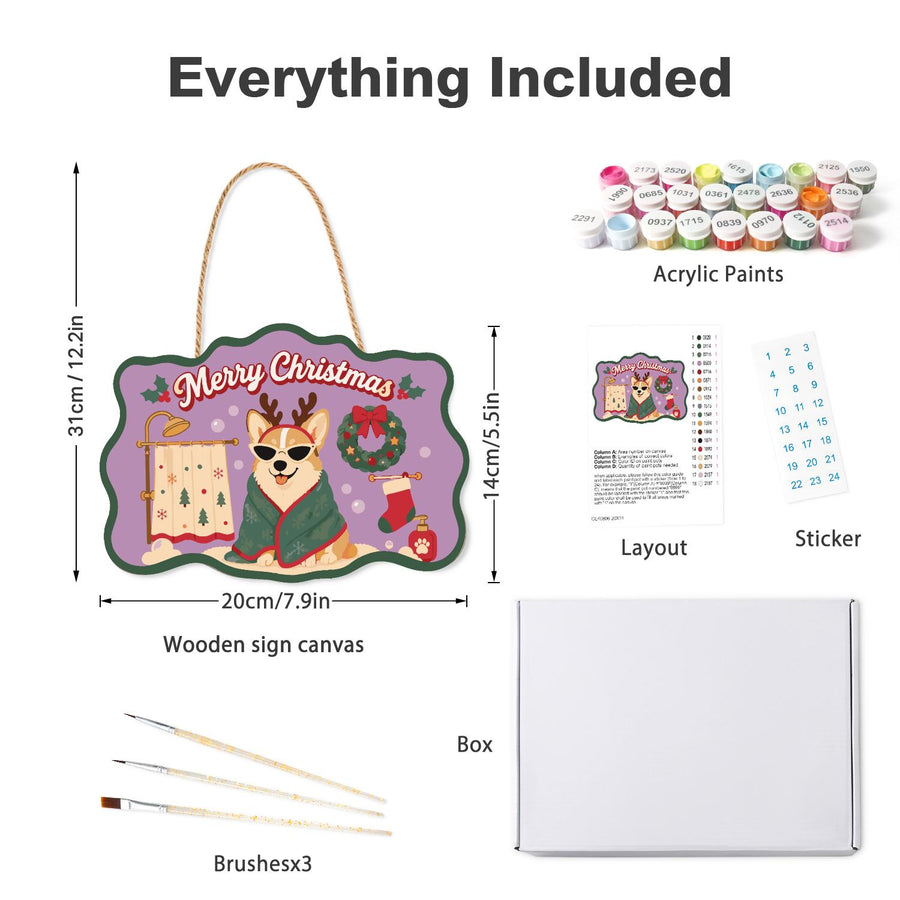 Hanging sign kit contents