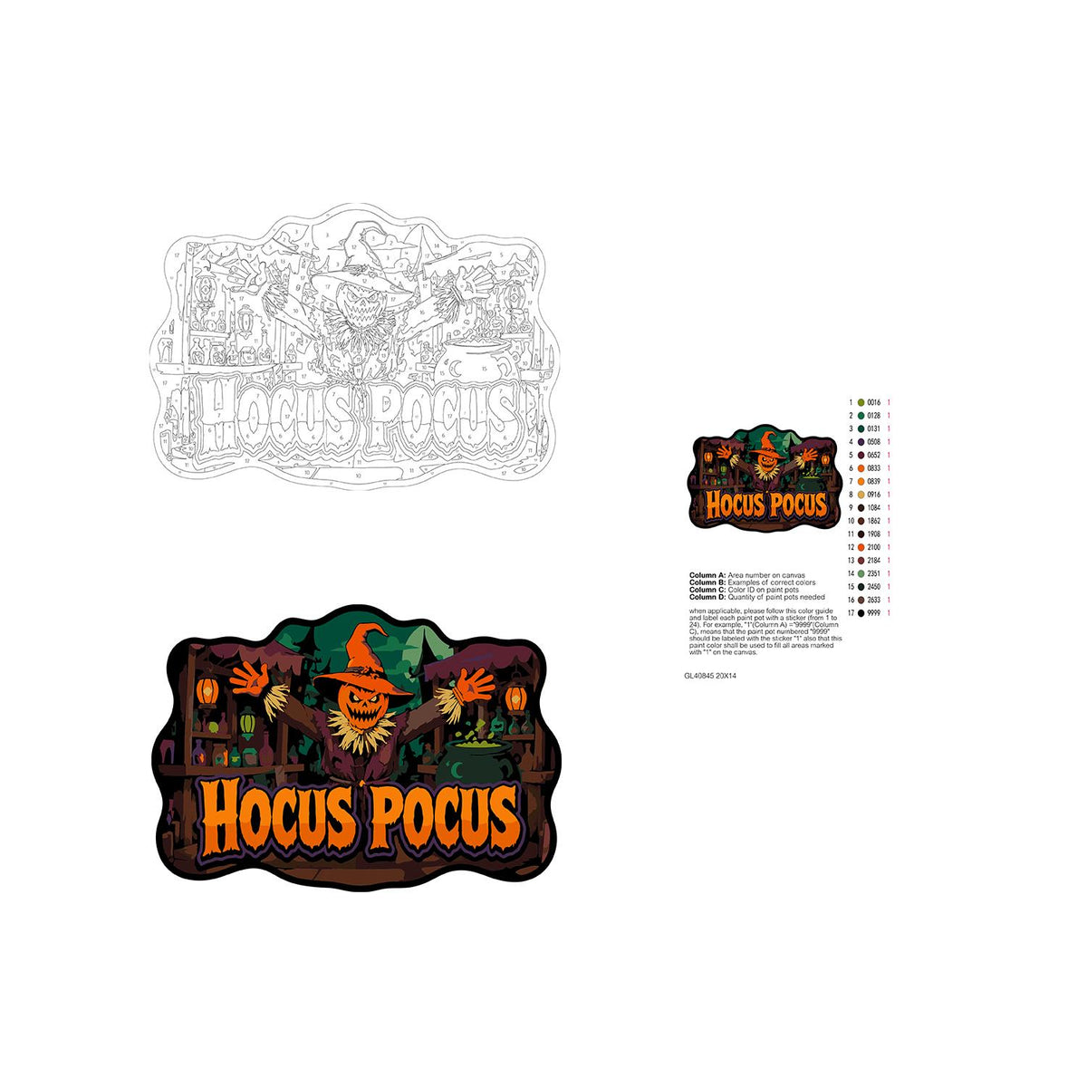 Pumpkin Scarecrow Potion Shop paint by numbers hanging sign – image 19