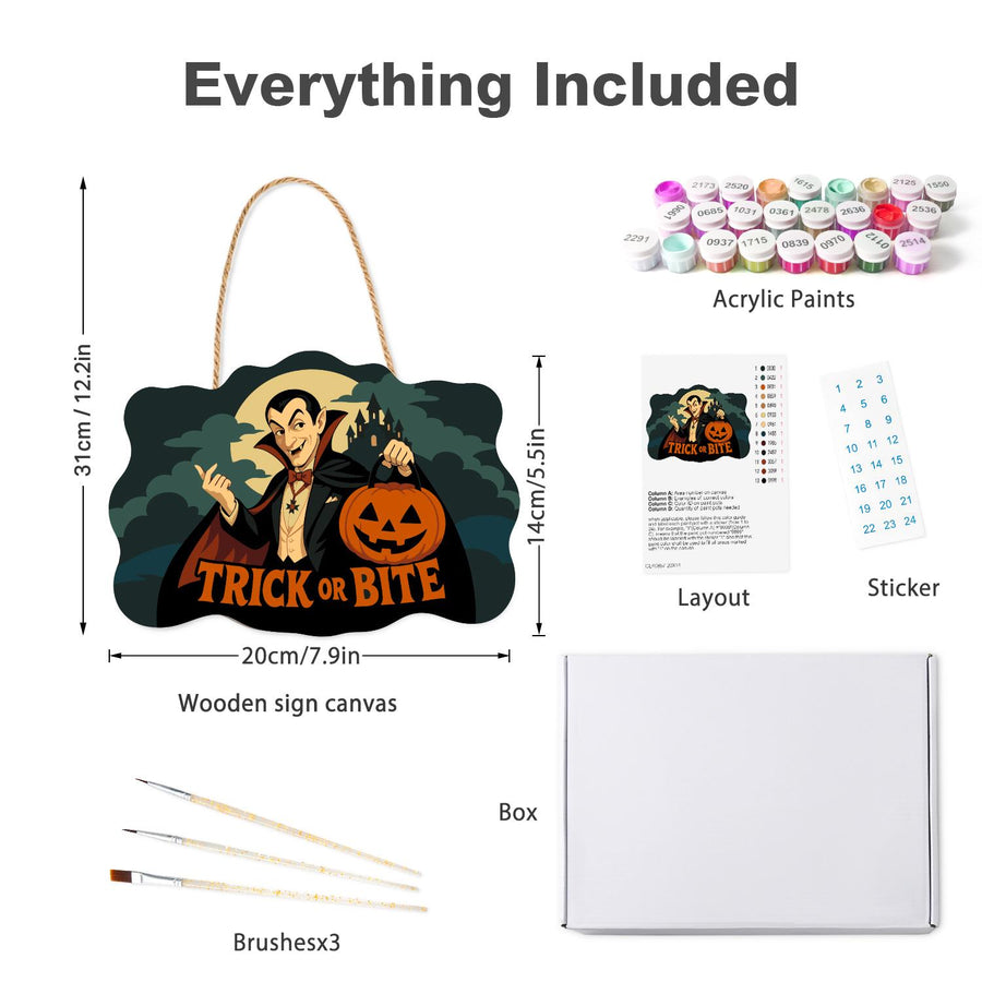Hanging sign kit contents